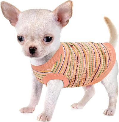 Elevate Your Pet's Comfort and Fashion: Premium 100% Cotton Rib Dog Shirt Vest for Small Breeds Like Chihuahuas, Yorkies, and Puppies .Year-Round Style with Tank-Style Puppy Attire Orange X-Large