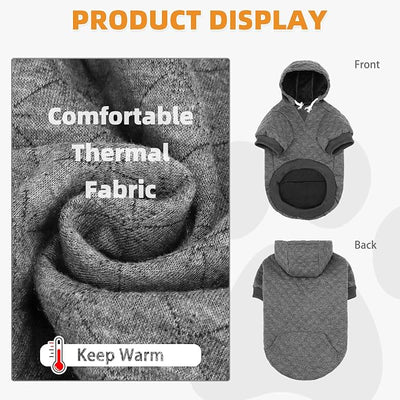 KOOLTAIL Dog Hoodie for Small Medium Large Dogs, Ultra-Warm & Soft Winter Fall Fleece Dog Hooded Sweatshirt Clothes Sweater, Lightweight Pullover Coat for Boy Girl Bulldog Pitbull Puppy Cats,Gray S
