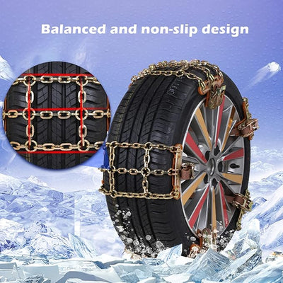 Snow Chains, 215-315mm Universal Tire Chains for Car, SUV, RV, Pickup Trucks, Adjustable Emergency Anti-Skid Thickening Tire Traction Chain (6 Packs)