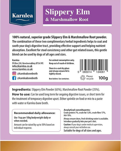 Slippery Elm & Marshmallow Root Powder 100g (2 Pack) | 100% Natural Digestive Aid for Dogs | Soothing Support | Tree Barks Powder for Dogs & Cats | Tummy Settler Diarrhoea Relief