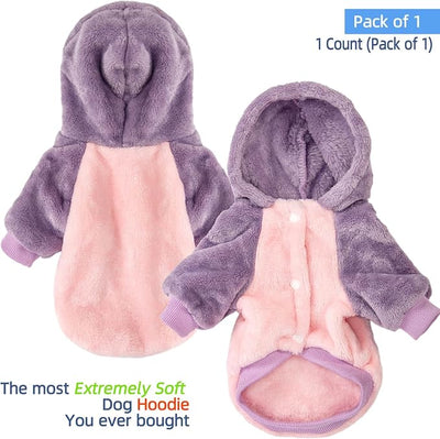FabriCastle Small Dog Hooded Sweater, Dog Clothes XXS - XXL for Small Dogs Girl & Cats, Soft and Warm Pet Coat, Winter Pet Jacket, Doggy Apparel Costumes Puppy Outfits Hoodies (Pink Body, X-Large)
