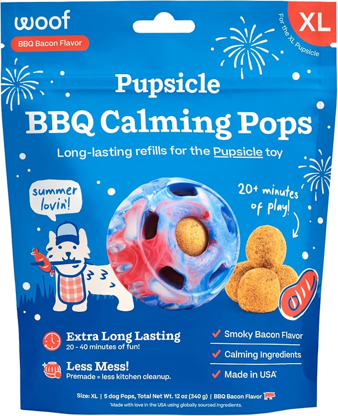 Refill BBQ Pops & Summer Pupsicle Favorite Distraction Grain-Free Smokey Beef Flavor Lickable Dog Treats - XL Pops for Dogs Over 75 lbs - 5 Count