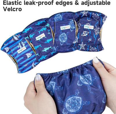 Male Dogs Diapers Belly Bands(4Pack), Washable Reusable Male Boy Doggy Wraps Panties for Doggie Puppy Pooping Potty Training Incontinence Marking Pañal para Perro Medium