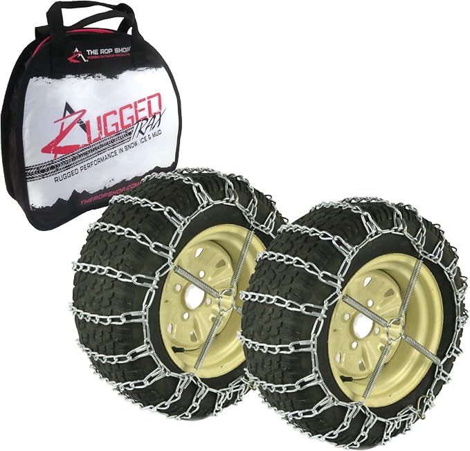 The ROP Shop Pair of 2 Link Tire Chains & Tensioners 20x10x10 | For Snow Blowers, Lawn & Garden Tractors, Mowers & Riders, UTV, ATV, 4-Wheelers, Utility Vehicles