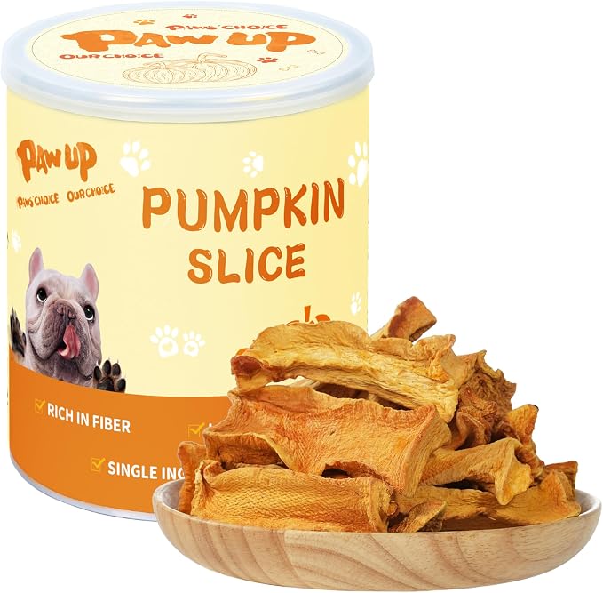 Dog Treats, Dehydrated Pumpkin Slices, 100% Single Ingredient, Easy to Digest, Low Fat Dog Snacks for Small & Medium Dogs, Great for Sensitive Stomachs, 5.29 oz,14-16 Counts