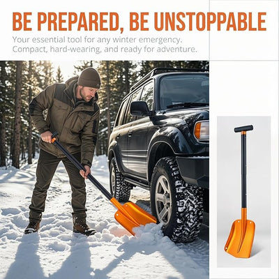 Abaodam Retractable Ice Scraper Wide Car Shovel Detachable Snow Shovel for Car Extendable Auto Ice Scraper for Folding Snow with Carry Bag for Winter and Removal