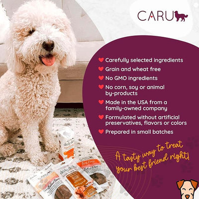 Caru - Soft n’ Tasty Baked Bites - Rabbit Bites Dog Treats - Flavorful Training Treats - 3.75 oz Bags - Pack of 3