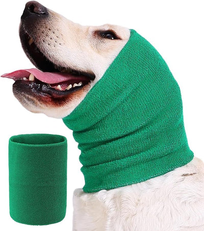 Dog Calming Band Cat and Dog Anxiety Relief Cover,Double Layer Thickened Pet Ears Elastic Neck Band Noise Cancelling Ear Muffs for Anxiety Relief/Noise Protection,Grooming,Thunder,Fireworks