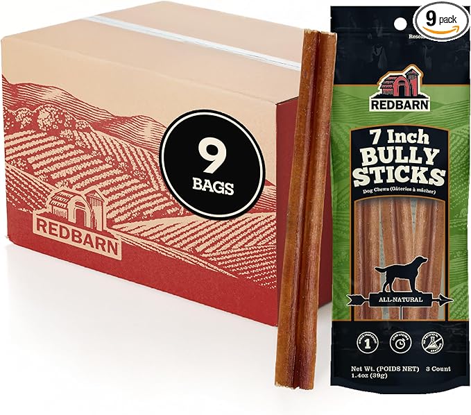 Pet Products 7" Bully Sticks for Dogs, 3-Count, Pack of 9