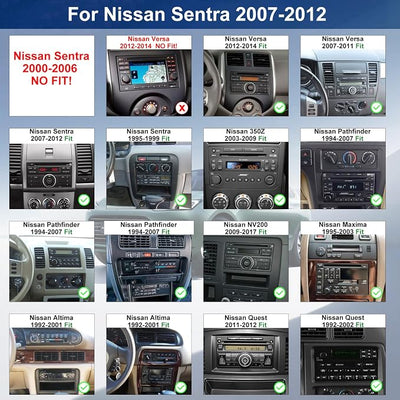 Car Radio for Nissan Sentra 2007-2012, Versa 2007-2014, 350Z 2003-2009, NV200 2009-2017, Pathfinder 1994-2007, 7 Inch Touchscree Head Unit Stereo, Carplay Android Auto GPS FM BT WiFi SWC Backup Camera
