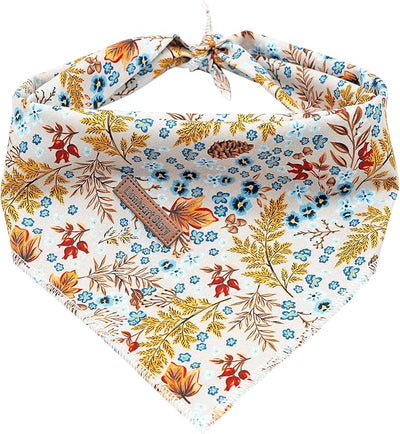 Lionheart glory Maple Leaf Dog Bandana 1 Pack Washable Soft Dog Scarf, Square Adjustable Girl or Boy Dog Bandanas for Small Dogs and Cats
