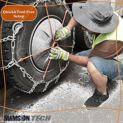 0218 Semi Truck Snow Chain Rubber Adjuster Spider Bungee - Heavy-Duty Tire Chain Tensioner - Set of 2 | Mamson Tech