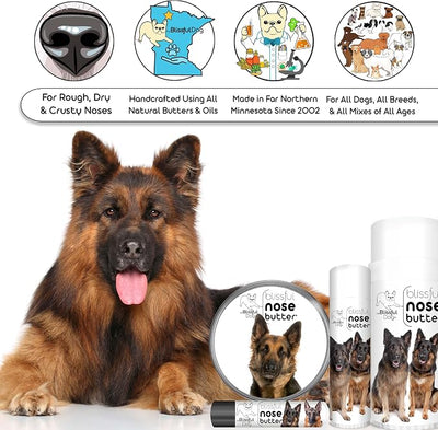 The Blissful Dog German Shepherd Nose Butter, Versatile Dog Nose Balm for Dry Nose, Handcrafted Nose Moisturizer, Easy-to-Apply Dog Essentials, Unscented, 2 oz.