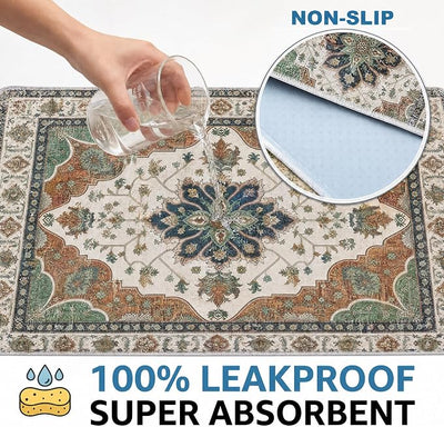 Washable Guinea Pig Pee Pads,Absorbent Reusable Guinea Pig Cage Liners,Waterproof,Leak-Proof & Non-Slip Potty Pads for Small Animals Rabbit Hamster Rat.(Dark Teal Floral,24"x48")