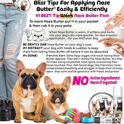 The Blissful Dog Cream French Bulldog Nose Butter, Versatile Dog Nose Balm for Dry Nose, Handcrafted Nose Moisturizer, Easy-to-Apply Dog Essentials, Unscented, 2 oz.