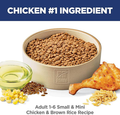 Hill's Science Diet Adult 1-6 Small & Mini Dry Dog Food, Chicken & Brown Rice, 4.5 lb. Bag (Pack of 4)