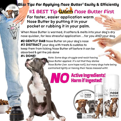 The Blissful Dog American Staffordshire Terrier Nose Butter, Versatile Dog Nose Balm for Dry Nose, Handcrafted Nose Moisturizer, Easy-to-Apply Dog Essentials, Unscented, 0.50 oz.