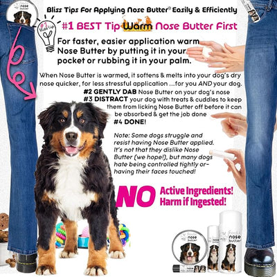 The Blissful Dog Bernese Mountain Nose Butter, Versatile Dog Nose Balm for Dry Nose, Handcrafted Nose Moisturizer, Easy-to-Apply Dog Essentials, Unscented, 16 oz.