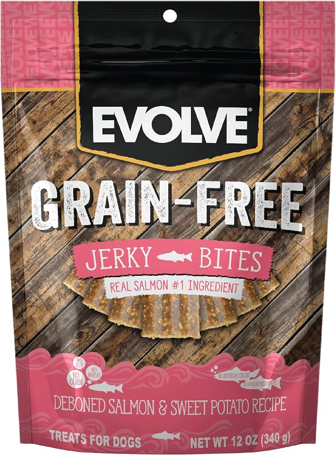 Grain Free Salmon and Sweet Potato Jerky Bites Dog Treats