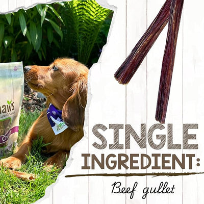 Nature Gnaws Beef Gullet Sticks for Dogs 5-6" (15 Count) - Natural Beef Jerky Stick Dog Chew Treats - Rawhide Free