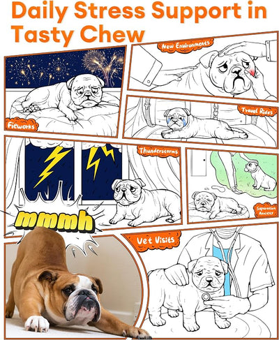 Calming Chews for Dogs 150ct - Anxiety Relief Support & Relaxation for Everyday Stress - Dog Soft Chews with Melatonin - Sleep Aid for Dogs (Peanut Butter Flavor)