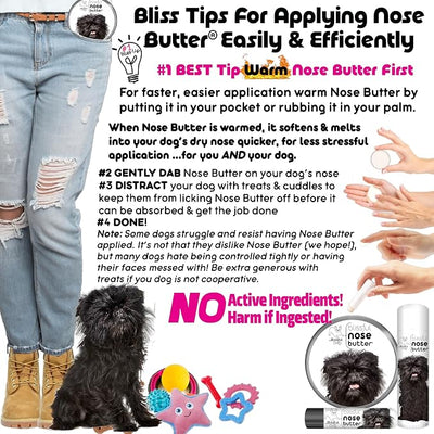 The Blissful Dog Affenpinscher Nose Butter for Dry, Cracked Skin, Lick-Safe Dog Nose Balm with Moisturizing Shea Butter, Almond, Olive, and Essential Oils, Pet Supplies, Uncented, 2 oz.
