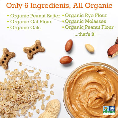 Riley's Dog Biscuits - Organic & Crunchy Small Dog Treats for Training and Reward - All Natural Bone Biscuits Made in USA - 12oz, Peanut Butter