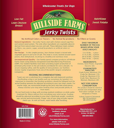 Hillside Farms Chicken And Sweet Potato Premium Dog Treats, Jerky Twists, 32-Ounce
