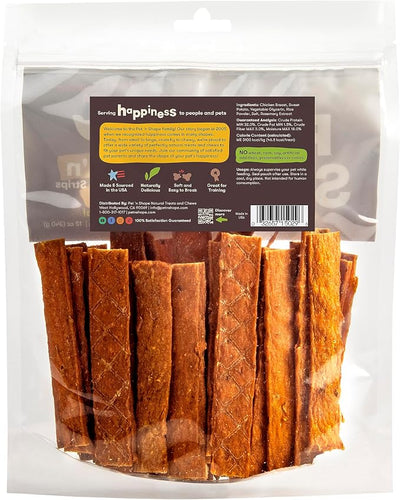 Pet 'n Shape Chik 'n Sweet Potato Strips Dog Treats– Made and Sourced in the USA- 14 Ounce