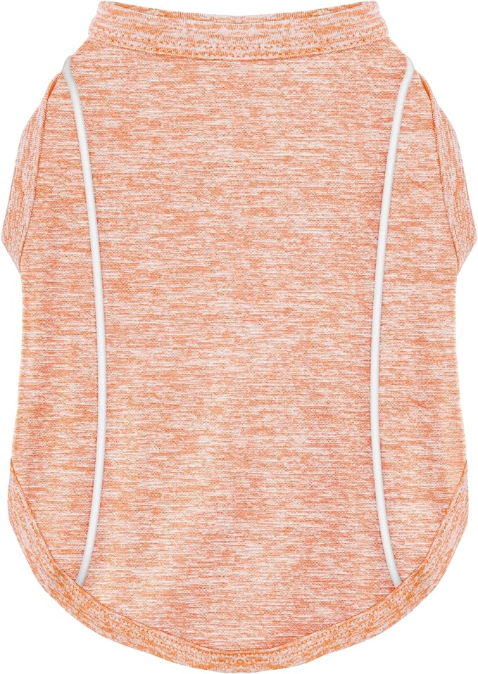 Stay Safe at Night: Stylish Reflective Strip Dog Shirt & Tank Top - Soft, Breathable Clothes with Sun Protection, Quick Dry, Stretchy, Lightweight for Small to Large Dogs Orange XS