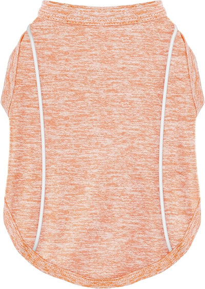 Stay Safe at Night: Stylish Reflective Strip Dog Shirt & Tank Top - Soft, Breathable Clothes with Sun Protection, Quick Dry, Stretchy, Lightweight for Small to Large Dogs Orange S