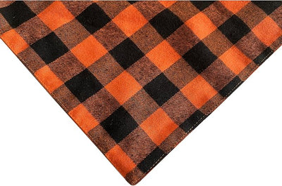 Realeaf Fall Thanksgiving Dog Bandanas 2 Pack, Orange Plaid Pet Scarf for Boy and Girl, Premium Durable Fabric, Holiday Halloween Bandana for Large and Extra Large Dogs (X-Large)