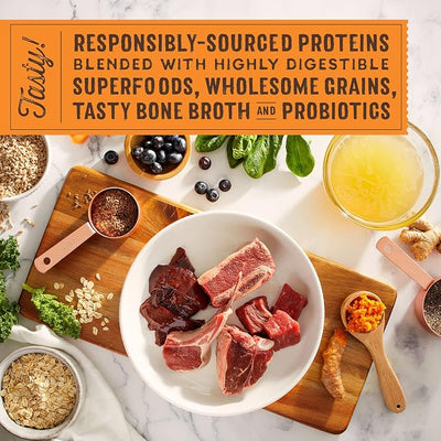 Stella & Chewy's SuperBlends Raw Coated Wholesome Grains Grass-Fed Beef, Beef Liver & Lamb Recipe with Superfoods, 3.5 lb. Bag (Pack of 2)