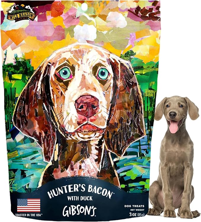 Gibson's Hunter’s Bacon with Duck, Soft Jerky Dog Treats, Crafted with Real Meat, Aromatic, and Grain-Free for Training and Rewarding Dogs of All Breeds & Ages - 3 Ounce Pouch