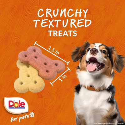 Dole for Pets Dog Biscuits Assorted Banana + Strawberry Mix, Real Fruit Flavor Vegan Crunchy Treats, No Wheat Corn Soy or Artificial Additives, Bite Size Training Snacks for Dogs, 7 Oz (Pack of 2)