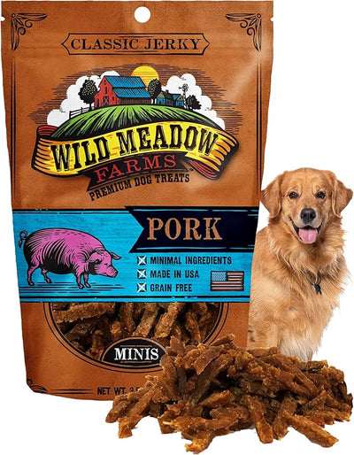 Classic Pork Minis, Soft Jerky Training Treats for Dogs, Grain-Free, All-Natural & Perfectly Sized for Training, High-Value Rewards in a Convenient 3.5 Ounce Pouch