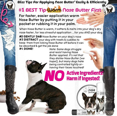 The Blissful Dog Boston Terrier Nose Butter, Versatile Dog Nose Balm for Dry Nose, Handcrafted Nose Moisturizer, Easy-to-Apply Dog Essentials, Unscented, 2 oz.