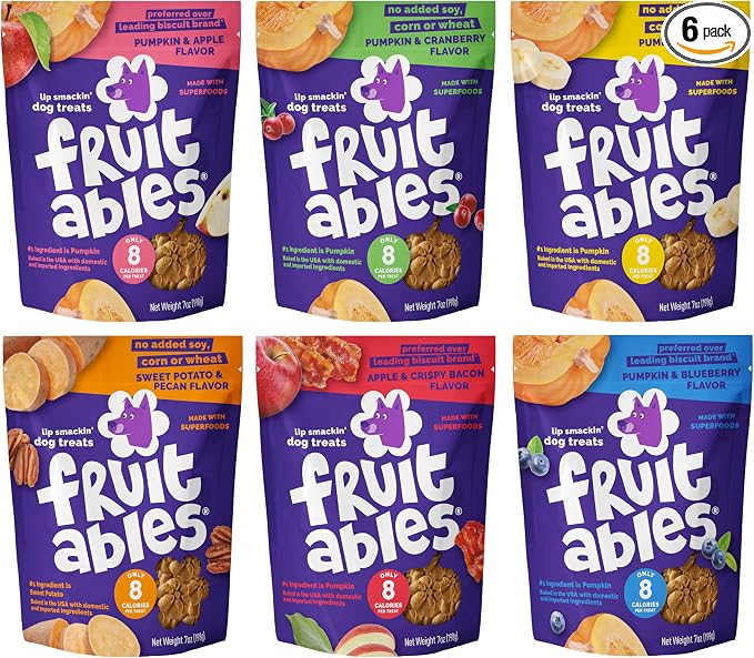 Pumpkin Dog Treats, 7oz, Crunch Variety Pack of 6