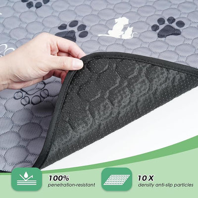 WanpeeGoo Washable Pee Pads, Puppy Pee Pad for Dogs, 2 Pack Absorbent Reusable Training Dog Pads Pet Puppy Pads, Non-Slip Potty Pads for Whelping, Playpen, Crate, Bed, Grey 48"x48"