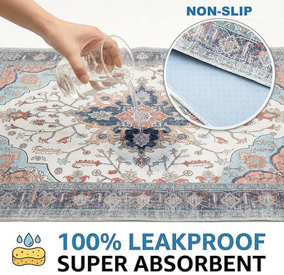 Washable Pee Pads for Dogs,Great Urine Absorbent Reusable Puppy Training Pads,Waterproof,Leak-Proof & Non-Slip Potty Pads for Whelping,Crate,Playpen,Bed.(Blue Floral,18"x24")
