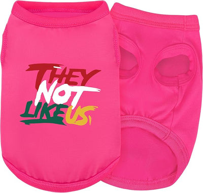 Comfortable Polyester-Cotton Dog Shirt –with 'They NOT Like US', Perfect for Small & Medium Dogs, Soft & Stylish Pet Apparel for Everyday Wear.Pink XL
