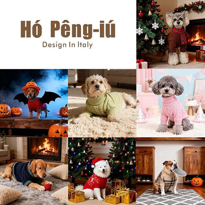 Small/Medium Dog Sweater, Warm Dog Winter Coat w/Sleeves, Comfortable High Neck Premium Dog Clothes for Labrador-Best for Holidays, Daily Walks XL Deep Red