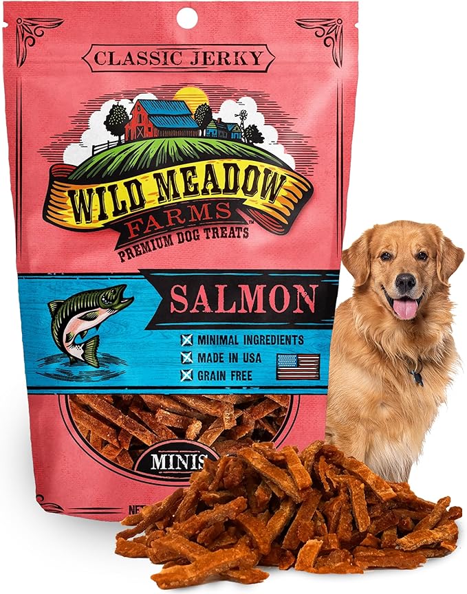Classic Salmon Minis, Soft Jerky Training Treats for Dogs, Grain-Free, All-Natural & Perfectly Sized for Training, High-Value Rewards in a Convenient 3.5 Ounce Pouch
