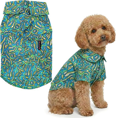 Parisian Pet Tribal Leaves Dog Shirt - Cotton Clothes for Large Dogs - Stylish Tropical Dog Outfit - Lightweight and Soft Puppy Clothes - Trendy Tshirts for Dogs - Comfortable Summer Camp Pet Apparel