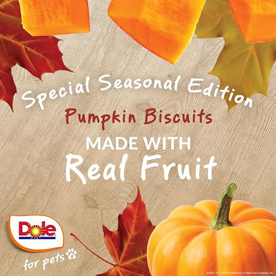 Dole for Pets Dog Biscuits Pup-kin Spice Pumpkin Fall Flavor Real Vegetable Flavor Vegan Crunchy Treats No Wheat Corn Soy No Artificial Additives Bite Size Training Snacks 7 OZ Single Bag Single