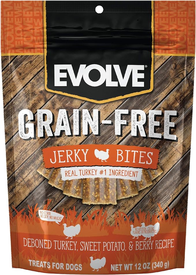 Grain Free Turkey, Pea, and Berry Jerky Bites Dog Treats