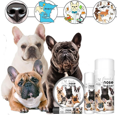The Blissful Dog French Bulldog Nose Butter, Versatile Dog Nose Balm for Dry Nose, Handcrafted Nose Moisturizer, Easy-to-Apply Dog Essentials, Unscented, 8 oz.