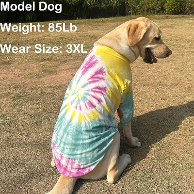 Dog Cotton Colorful Purple Yellow T-Shirts Soft and Stretchy Dog Shirt Pajamas Pets Clothes for Extra Large Dogs(Large Purple)