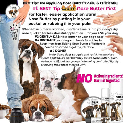 The Blissful Dog Fawn Boxer Nose Butter for Dry, Cracked Skin, Lick-Safe Dog Nose Balm with Moisturizing Shea Butter, Almond, Olive, and Essential Oils, Pet Supplies, Uncented, 0.50 oz.