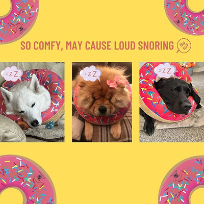Dog Donut Collar | Alternative to Traditional or Soft Dog Cones | Inflatable Post-Surgery Cone for Medium Dogs (Pink)
